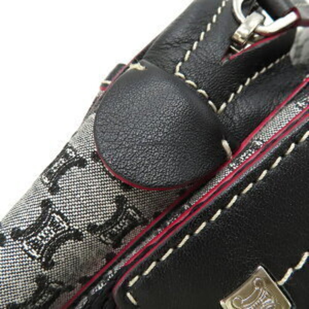 Celine shoulder bag gray black Macadam canvas leather - Picture 9 of 9